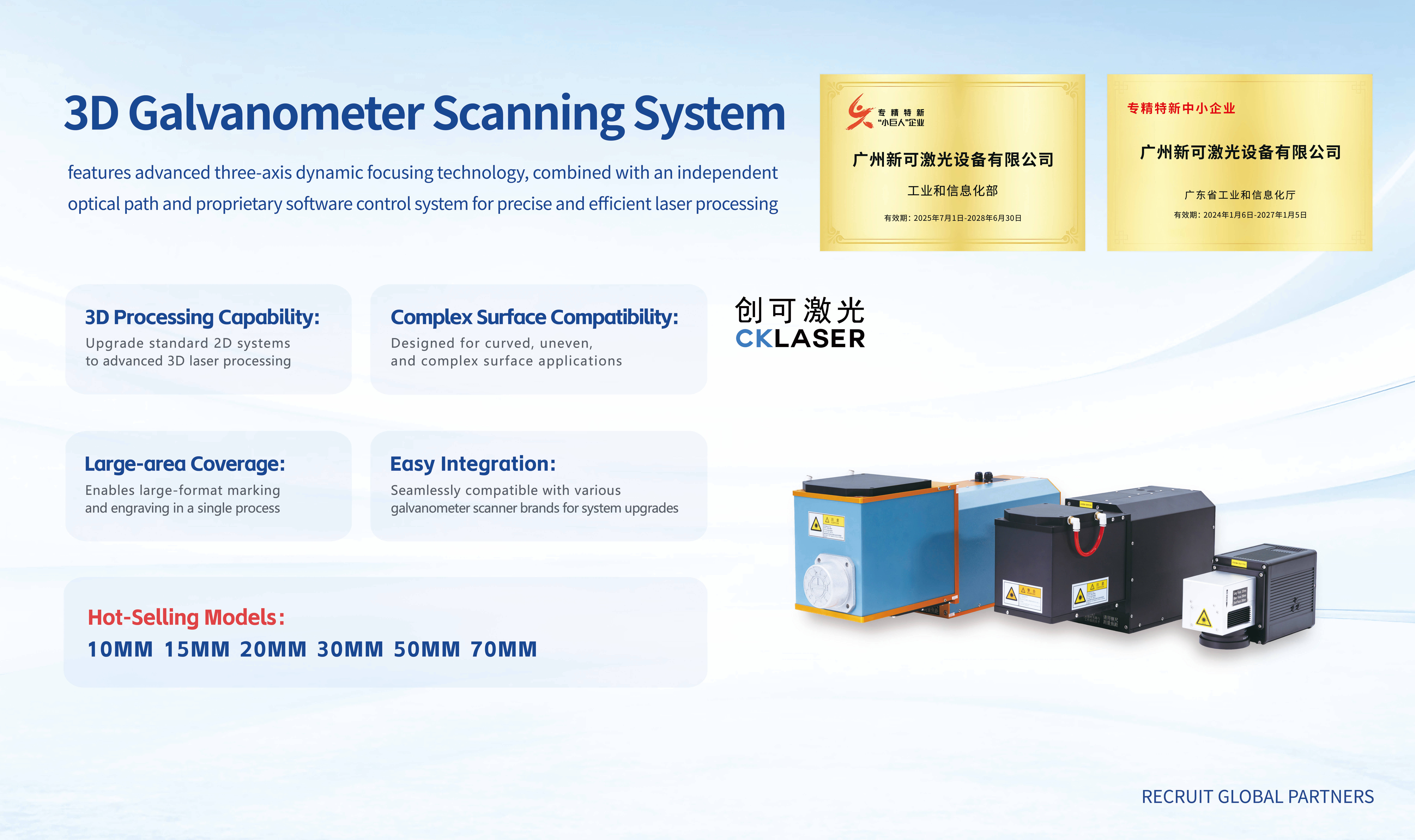 3D Laser Galvanometer Scanner System